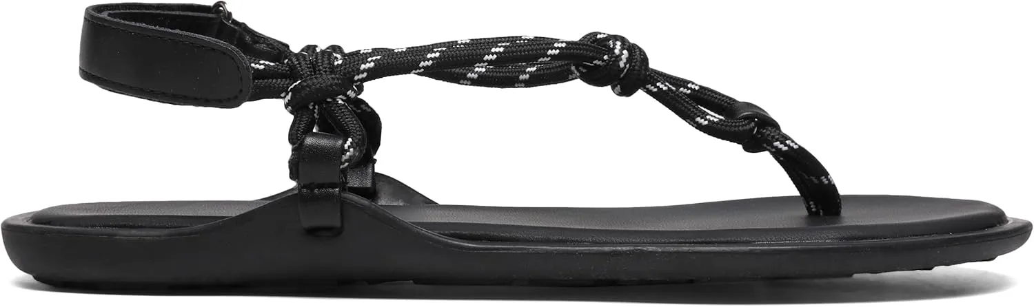 Rope Flip Flop Sandals for Women Adjustable T Strap Slip on Comfortable Thong Sandals Women Dressy
