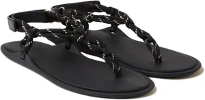 Rope Flip Flop Sandals for Women Adjustable T Strap Slip on Comfortable Thong Sandals Women Dressy