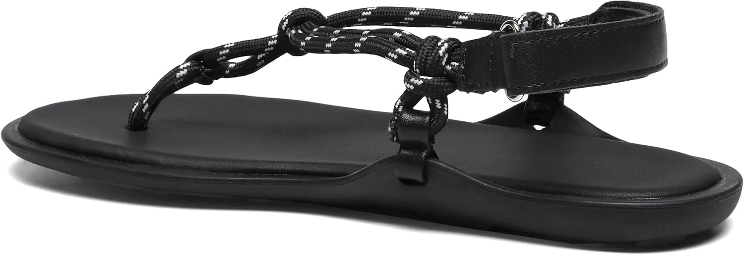 Rope Flip Flop Sandals for Women Adjustable T Strap Slip on Comfortable Thong Sandals Women Dressy