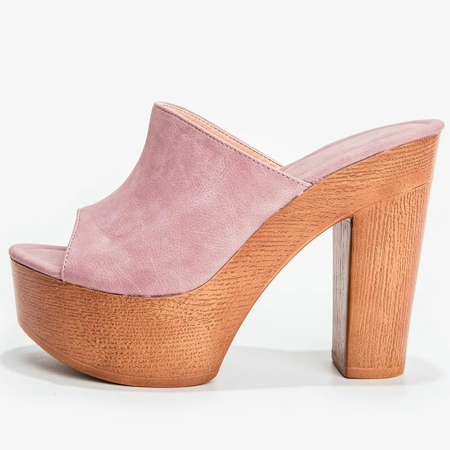 SACFOF Womens Cork Wedge Slide Sandals Heels Peep Toe High Heel Platform Slingback Summer Dressy Slippers Shoes
