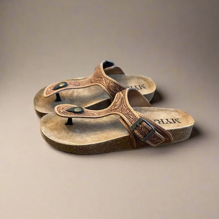 Sadie Mesa Hand-Tooled Sandals