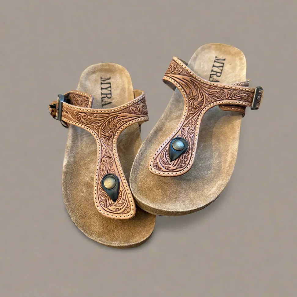 Sadie Mesa Hand-Tooled Sandals