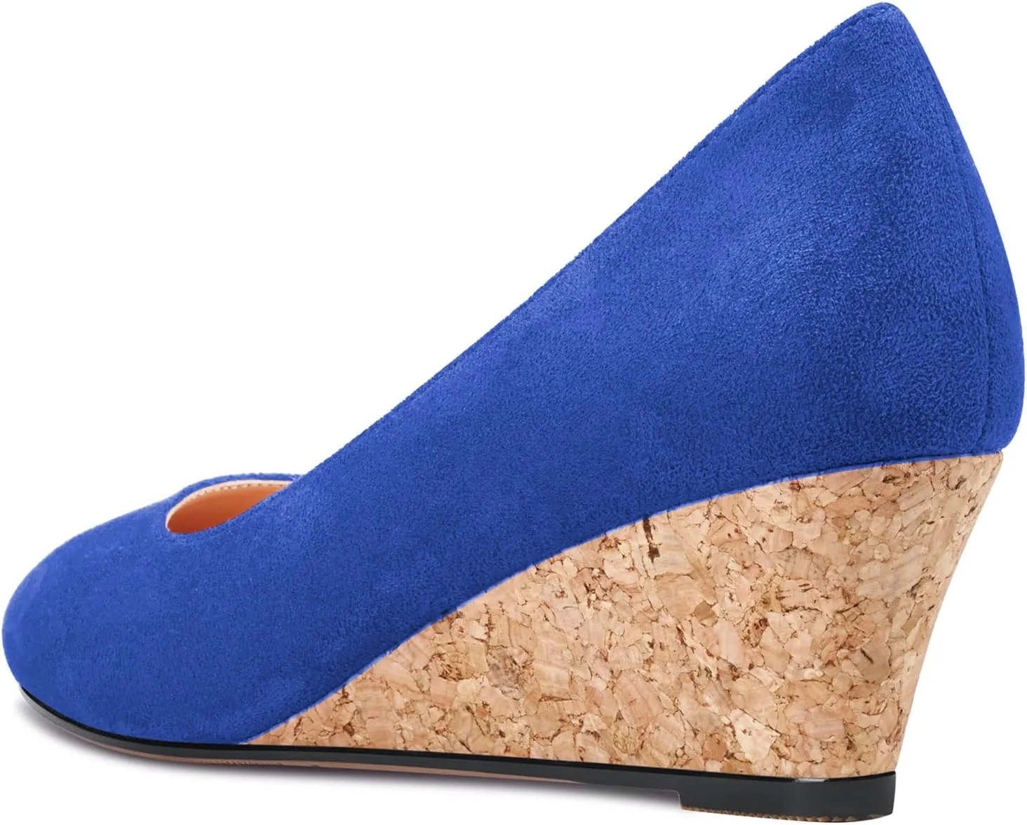 Saekcted Women Chunky Block Wedge Heel Close Square Toe Slip-on Pumps Classic Cute Dress Party 2.0 Inches Heels Shoes