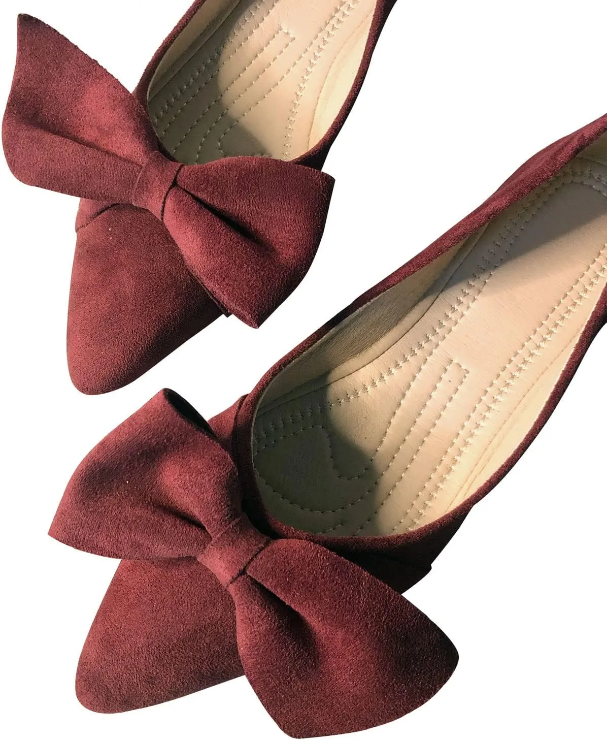 SAILING LU Ballet Flats for Womens Shoes Pointy Toe Cozy Flat Shoes Suede Comfortable Dressy Shoes Wear to Work Slip-on Moccasins