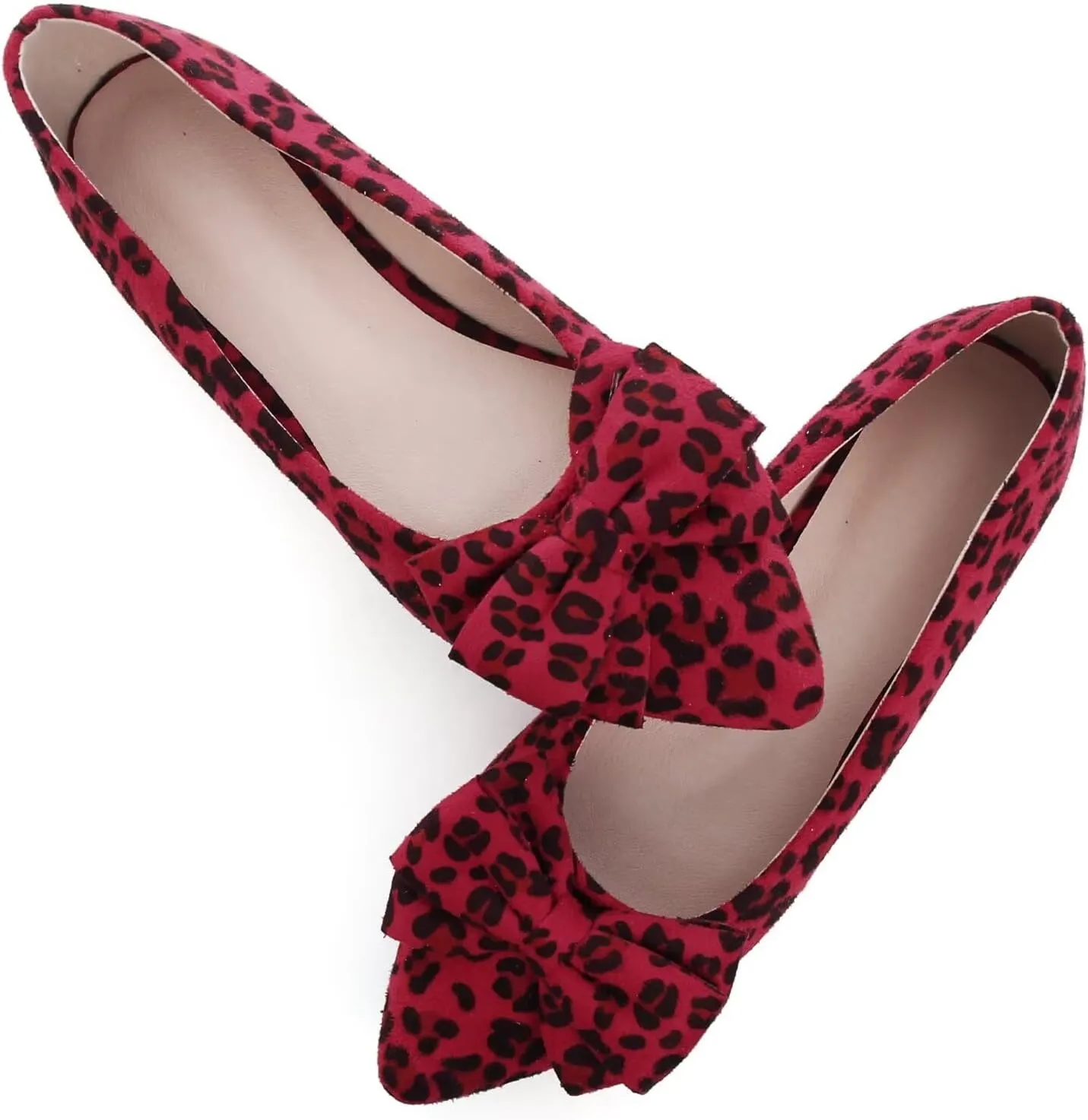SAILING LU Pointy Toe Ballet Flats for Women with Cute Bowknot Elegant Slip-ons Soft Support Daily Walking Shoes