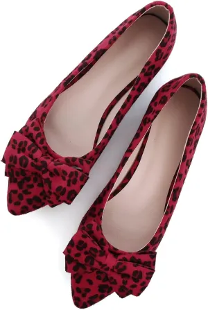 SAILING LU Pointy Toe Ballet Flats for Women with Cute Bowknot Elegant Slip-ons Soft Support Daily Walking Shoes
