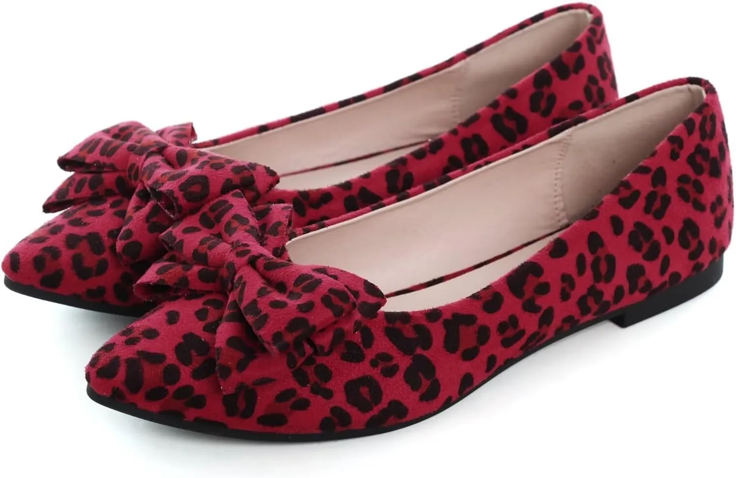 SAILING LU Pointy Toe Ballet Flats for Women with Cute Bowknot Elegant Slip-ons Soft Support Daily Walking Shoes