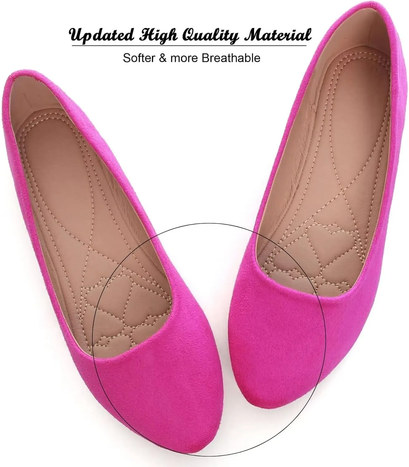 SAILING LU Pointy Toe Shoes Women Ballet Flats Comfort Solid Flat Shoes for Women Work Slip On Moccasins