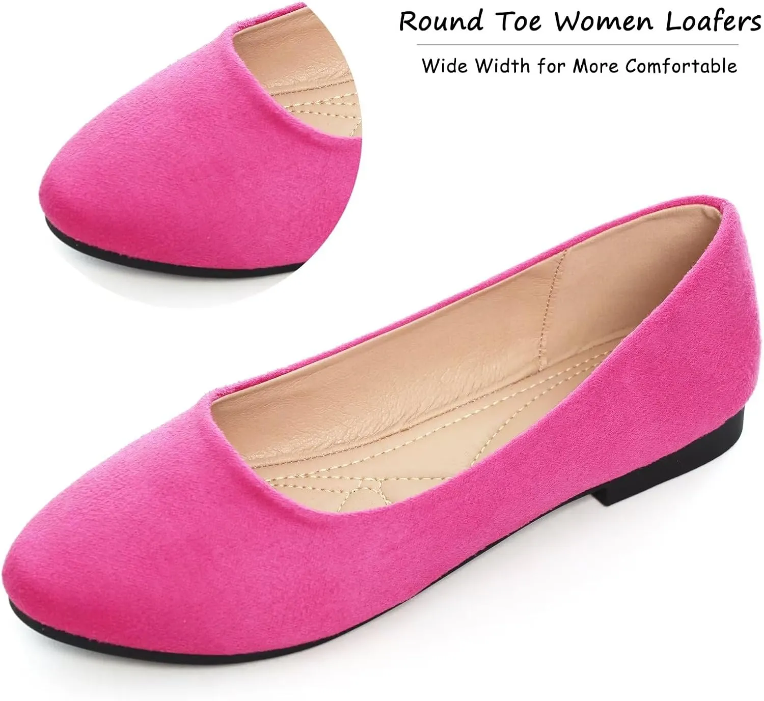 SAILING LU Pointy Toe Shoes Women Ballet Flats Comfort Solid Flat Shoes for Women Work Slip On Moccasins