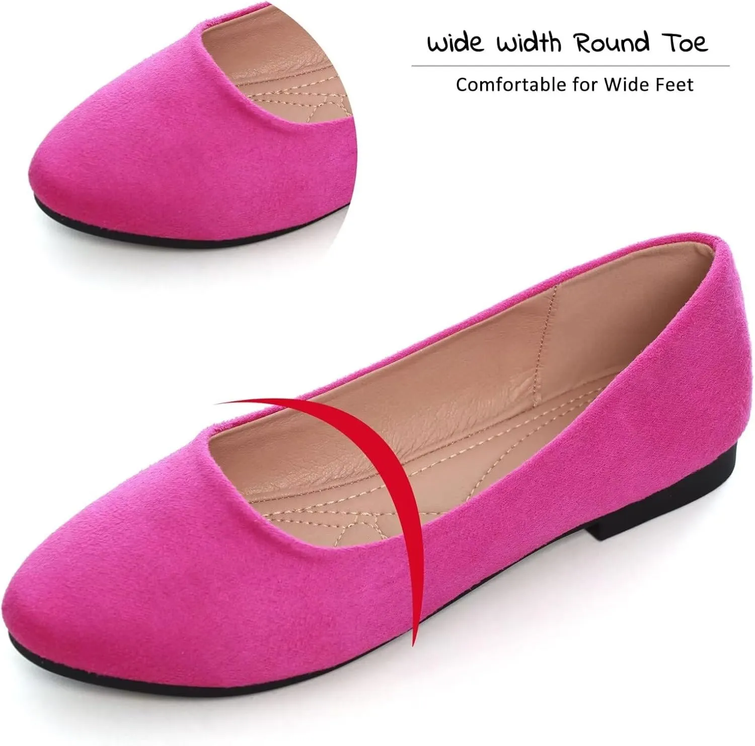 SAILING LU Pointy Toe Shoes Women Ballet Flats Comfort Solid Flat Shoes for Women Work Slip On Moccasins