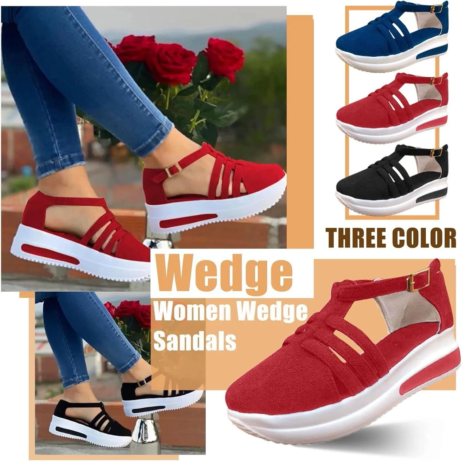 Sandals For Women 2025,Dotmalls Shoes Platform Foot Arch Support Comfortable Casual Summer Dressy Ankle Strap Wedges Buckle Slip On Loafers Low Top Walking Sneakers Sandalias Ortopédicas Para Mujer