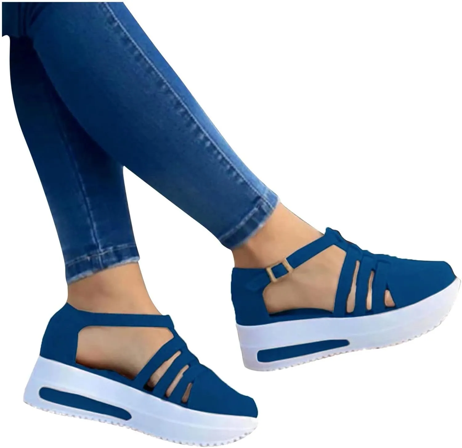 Sandals For Women 2025,Dotmalls Shoes Platform Foot Arch Support Comfortable Casual Summer Dressy Ankle Strap Wedges Buckle Slip On Loafers Low Top Walking Sneakers Sandalias Ortopédicas Para Mujer