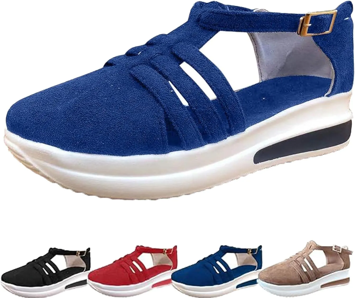 Sandals For Women 2025,Dotmalls Shoes Platform Foot Arch Support Comfortable Casual Summer Dressy Ankle Strap Wedges Buckle Slip On Loafers Low Top Walking Sneakers Sandalias Ortopédicas Para Mujer