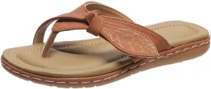 Sandals Women Dressy Summer Flat Leaves Twisted Straps Thong Clip Toe Flip Flops Vintage Lightweight Comfortable Outdoor Ladies Beach Shoes Slippers