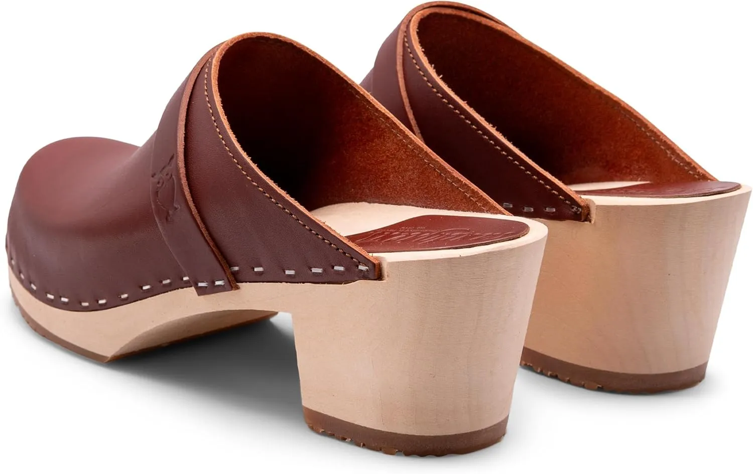 Sandgrens Handmade Swedish Wood Clogs for Women, High Heel Mule | Dublin