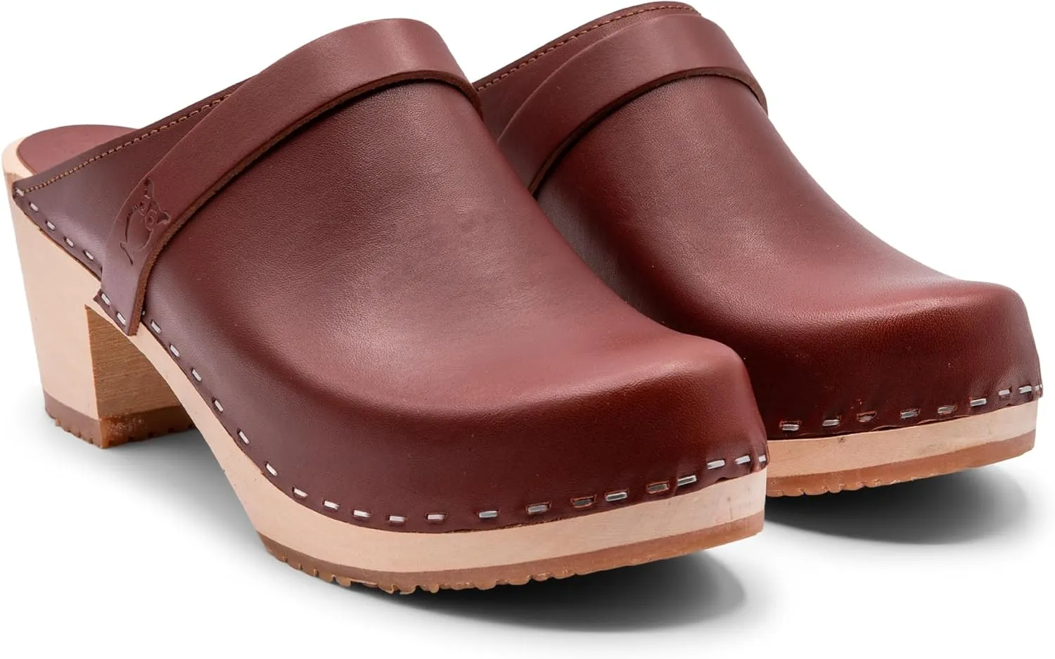 Sandgrens Handmade Swedish Wood Clogs for Women, High Heel Mule | Dublin