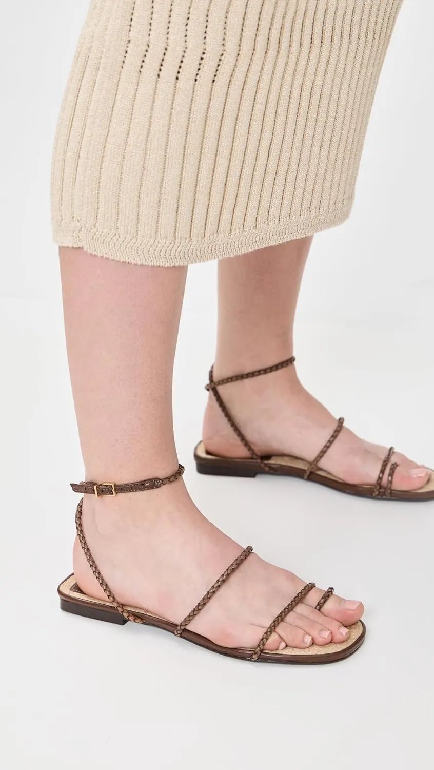 SCHUTZ Women's Kaya Straw Flat Sandals