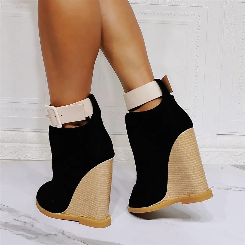 Sexy One-Line Strappy Roman Wedge Heel Sandals – Chic & Comfortable