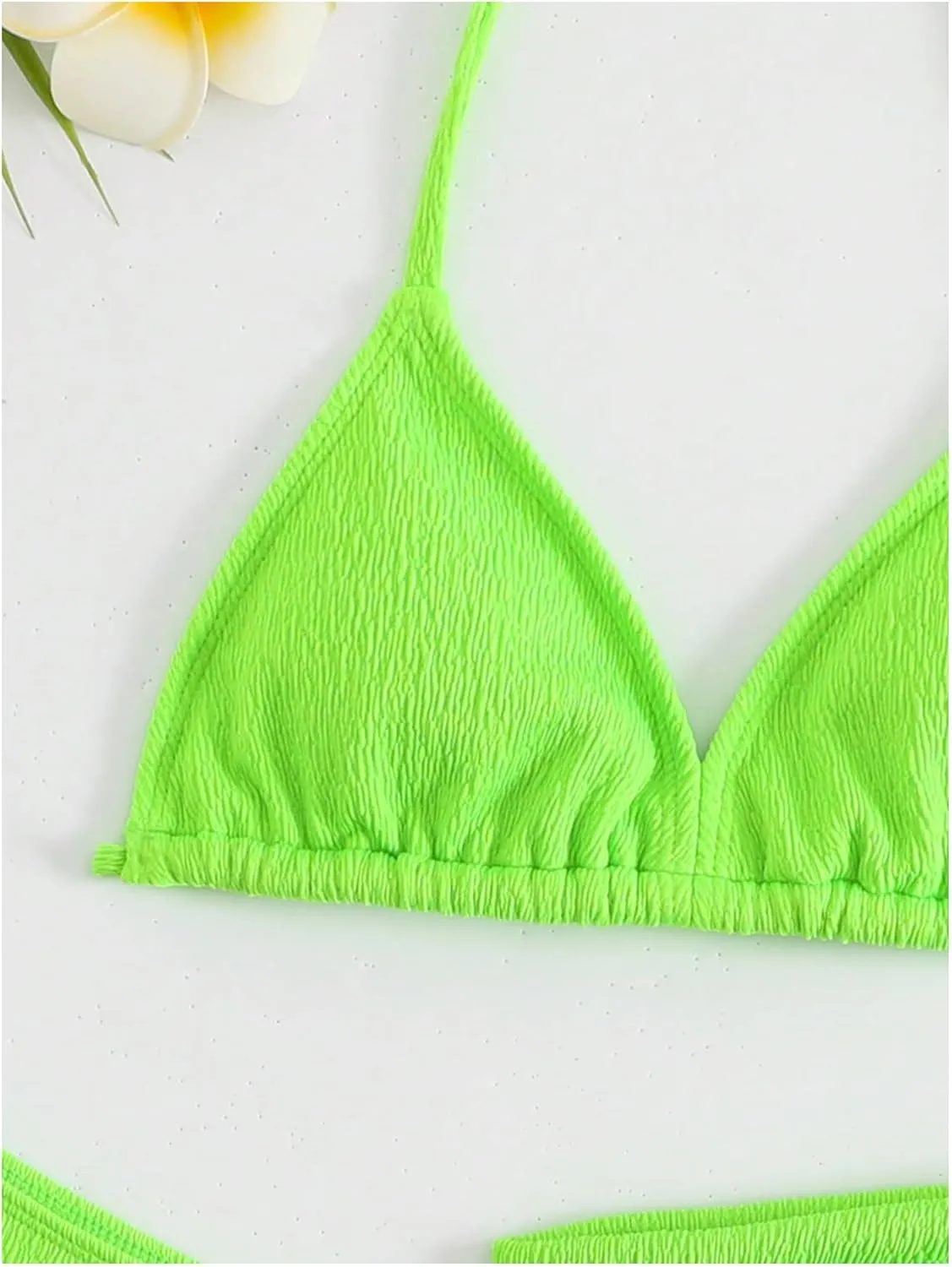 SHENHE Girl's 3 Pieces Halter Triangle Bikini Sets Spaghetti Strap Swimsuit Smocked Bathing Suit with Beach Skirt