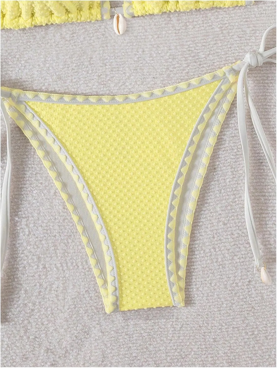 SHENHE Women's 2 Piece Triangle Beach Bikini Sets Color Block Halter Swimsuit Bathing Suit