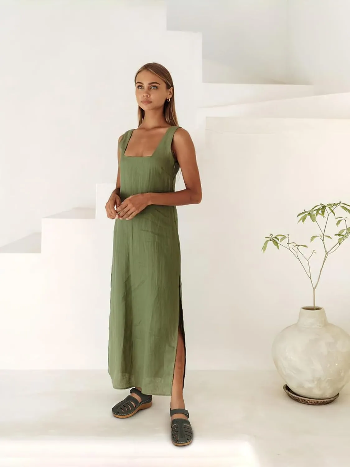 SHIBEVER Closed Toe Sandals Women: Summer Dressy Wedge Sandal - Fisherman Comfortable Hollow Out Sandals
