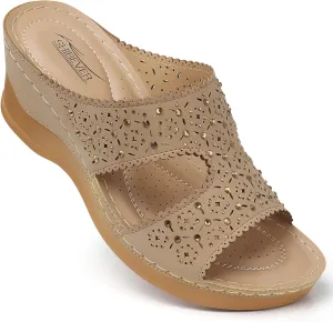 SHIBEVER Wedge Sandals for Dressy Women Platform Summer Womens Low Heels Arch Support Sandal