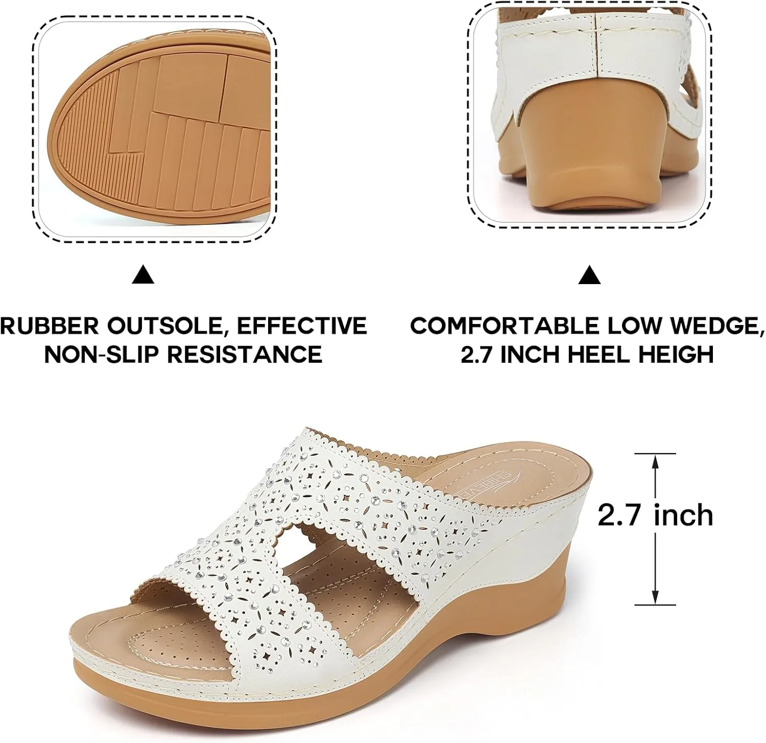 SHIBEVER Wedge Sandals for Dressy Women Platform Summer Womens Low Heels Arch Support Sandal
