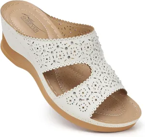 SHIBEVER Wedge Sandals for Dressy Women Platform Summer Womens Low Heels Arch Support Sandal