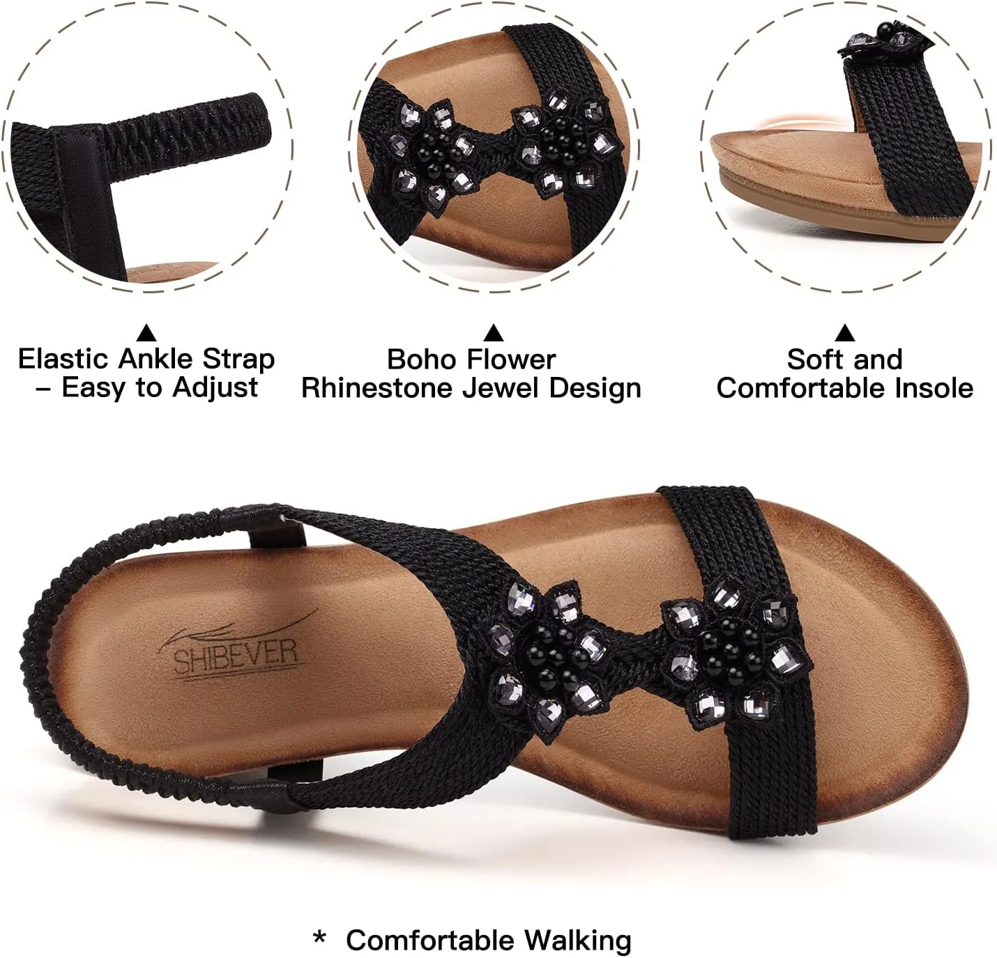 SHIBEVER Wedge Sandals for Women Dressy: Summer Low Wedges Comfortable Open Toe Sandals