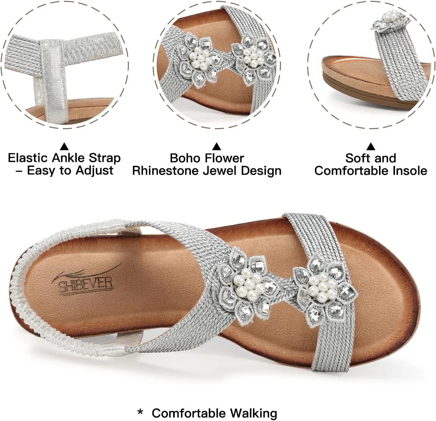SHIBEVER Wedge Sandals for Women Dressy: Summer Low Wedges Comfortable Open Toe Sandals