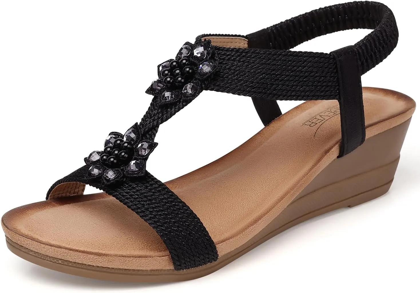 SHIBEVER Wedge Sandals for Women Dressy: Summer Low Wedges Comfortable Open Toe Sandals