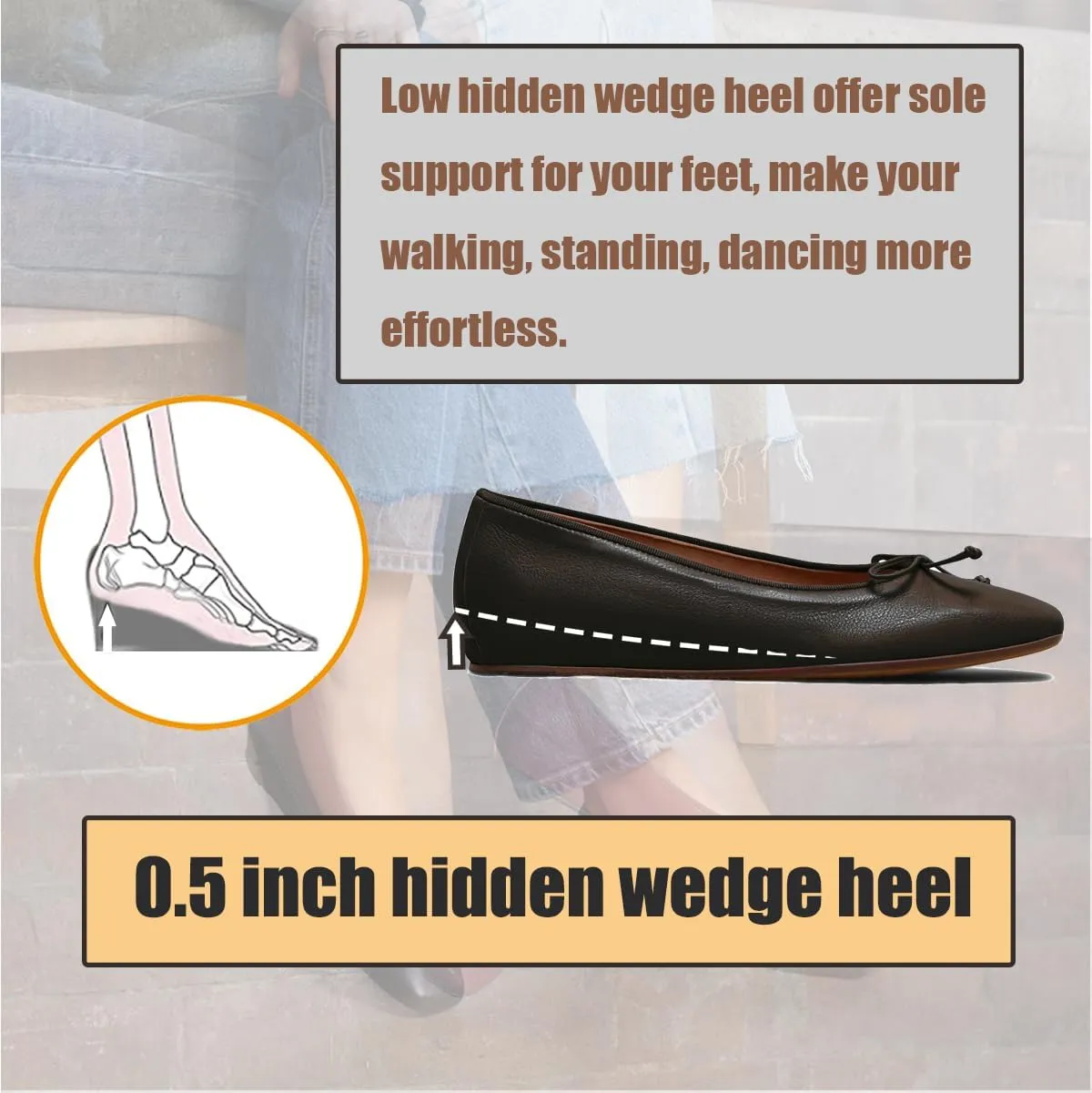 SHODENSE Women Flats Shoes Bow Square Closed Toe Ballet Flats Slip On Metallic Flat Shoe Matte Patent Leather Snakeskin Low Hidden Wedge Heel Office Work Shoes Driving Flats Church Club Fall 4-11 M US