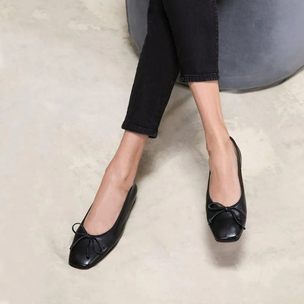 SHODENSE Women Flats Shoes Bow Square Closed Toe Ballet Flats Slip On Metallic Flat Shoe Matte Patent Leather Snakeskin Low Hidden Wedge Heel Office Work Shoes Driving Flats Church Club Fall 4-11 M US