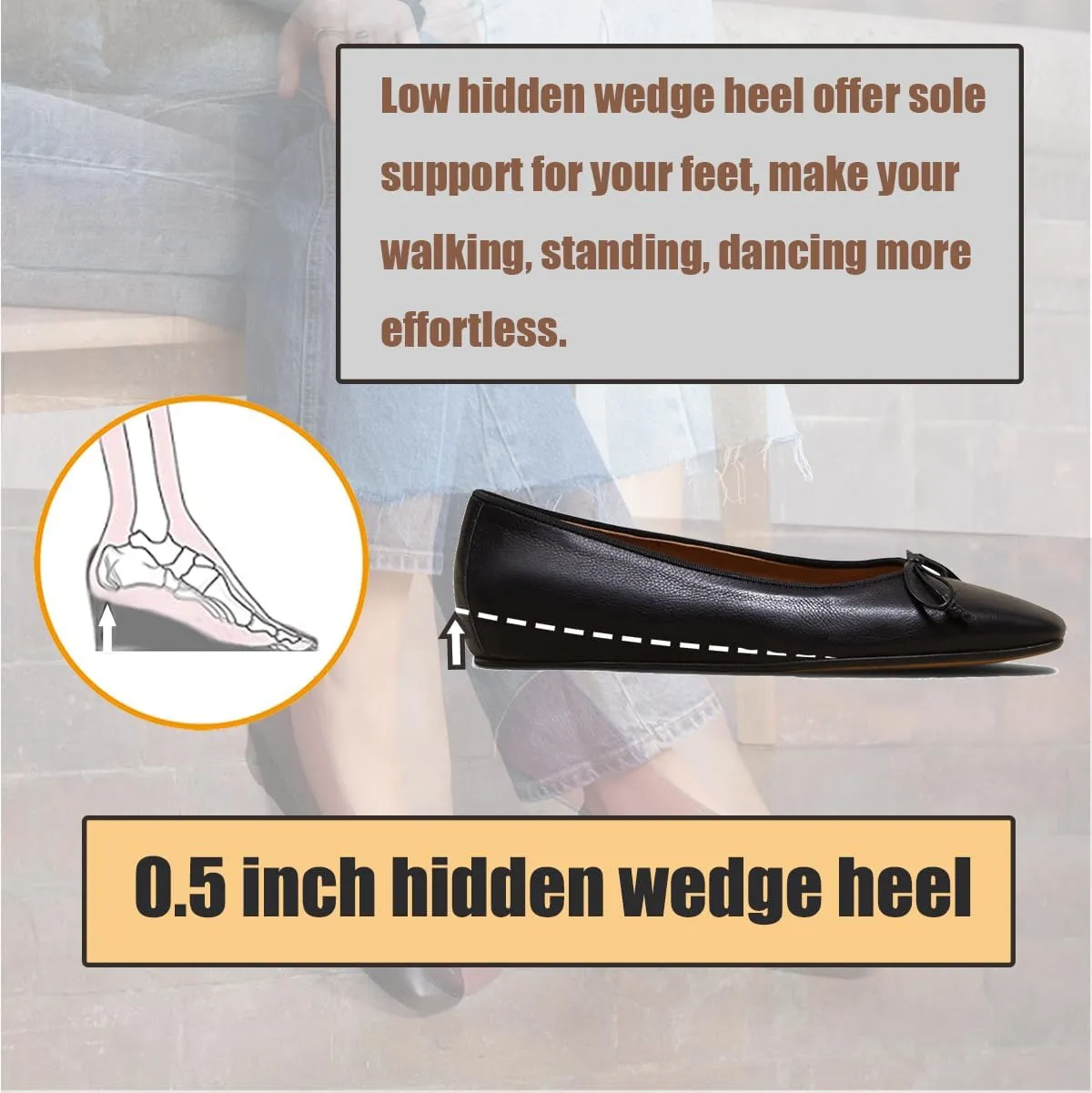 SHODENSE Women Flats Shoes Bow Square Closed Toe Ballet Flats Slip On Metallic Flat Shoe Matte Patent Leather Snakeskin Low Hidden Wedge Heel Office Work Shoes Driving Flats Church Club Fall 4-11 M US