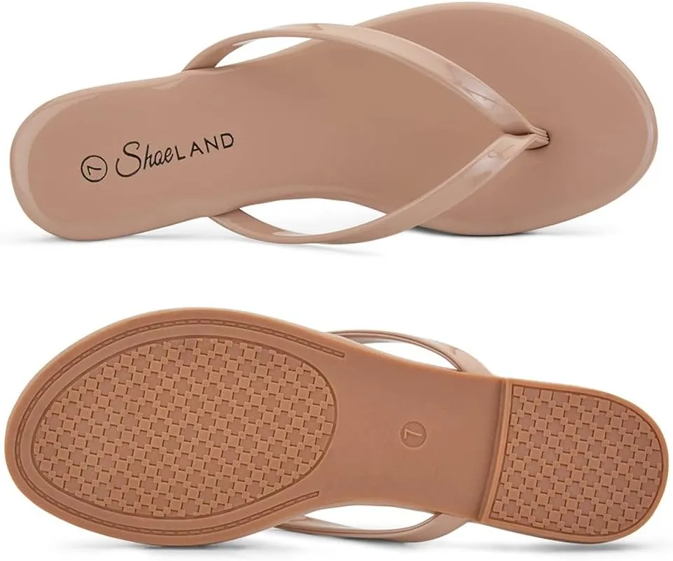 Shoe Land Flip Flops for Women 2025 - Memory Foam Slides & Flat Sandals | Ultra-Comfortable Thong Lightweight Summer Shoes for Beach, Pool & Dressy Outfits