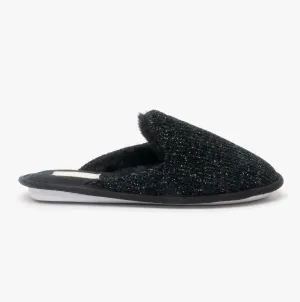 Shuperb SPARKLE KNIT Womens Mule Slippers Black