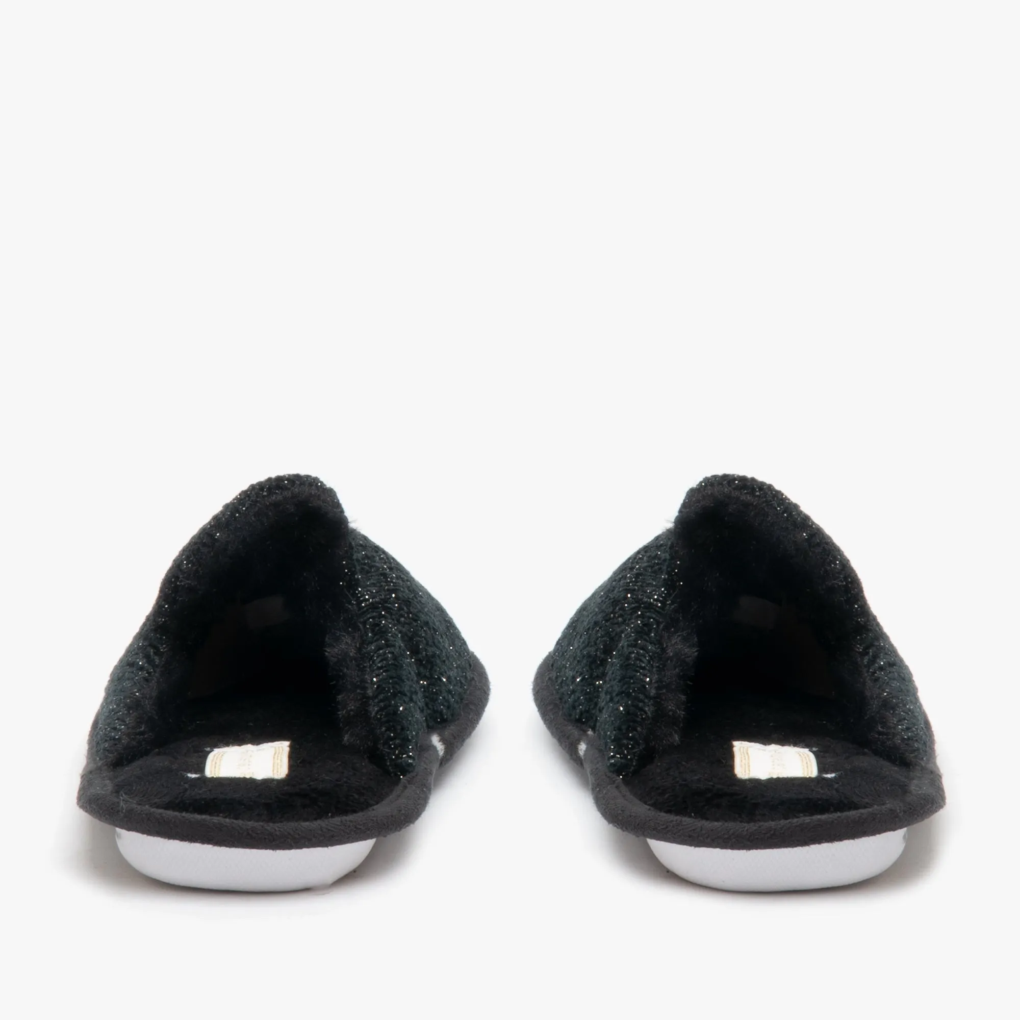 Shuperb SPARKLE KNIT Womens Mule Slippers Black