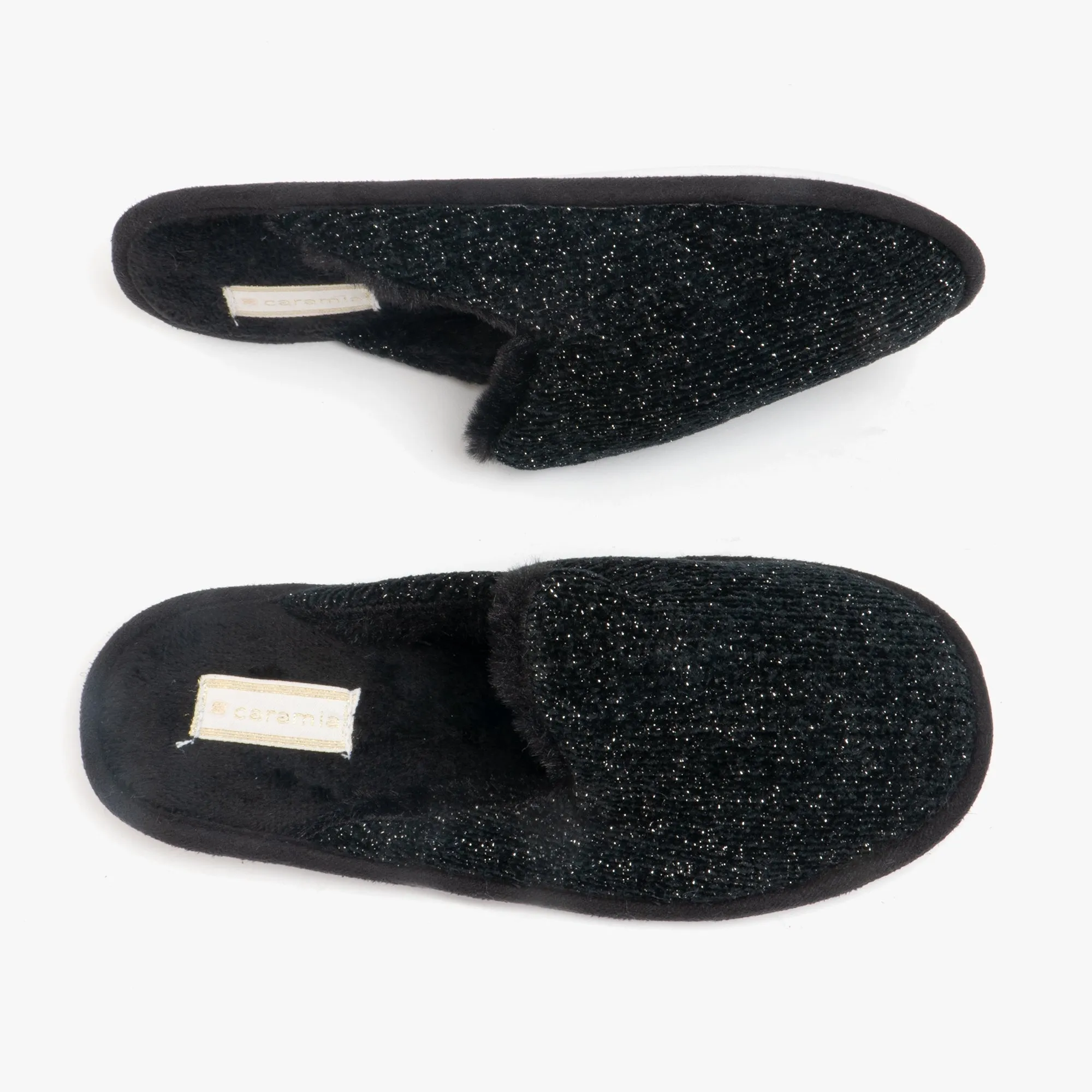Shuperb SPARKLE KNIT Womens Mule Slippers Black
