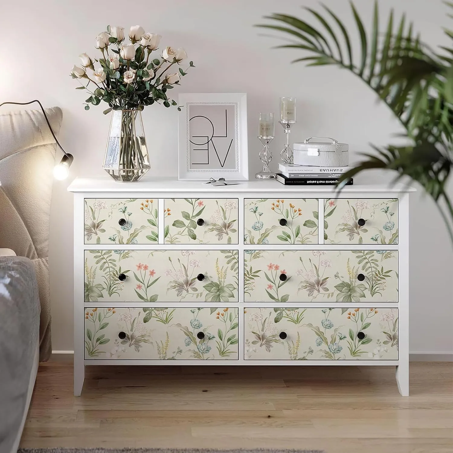 Simon&Siff Vintage Wallpaper Peel and Stick Beige Floral Contact Paper Wildflowers Botanical Wall Paper Removable Renter Friendly Wallpaper 17.3in x 40ft