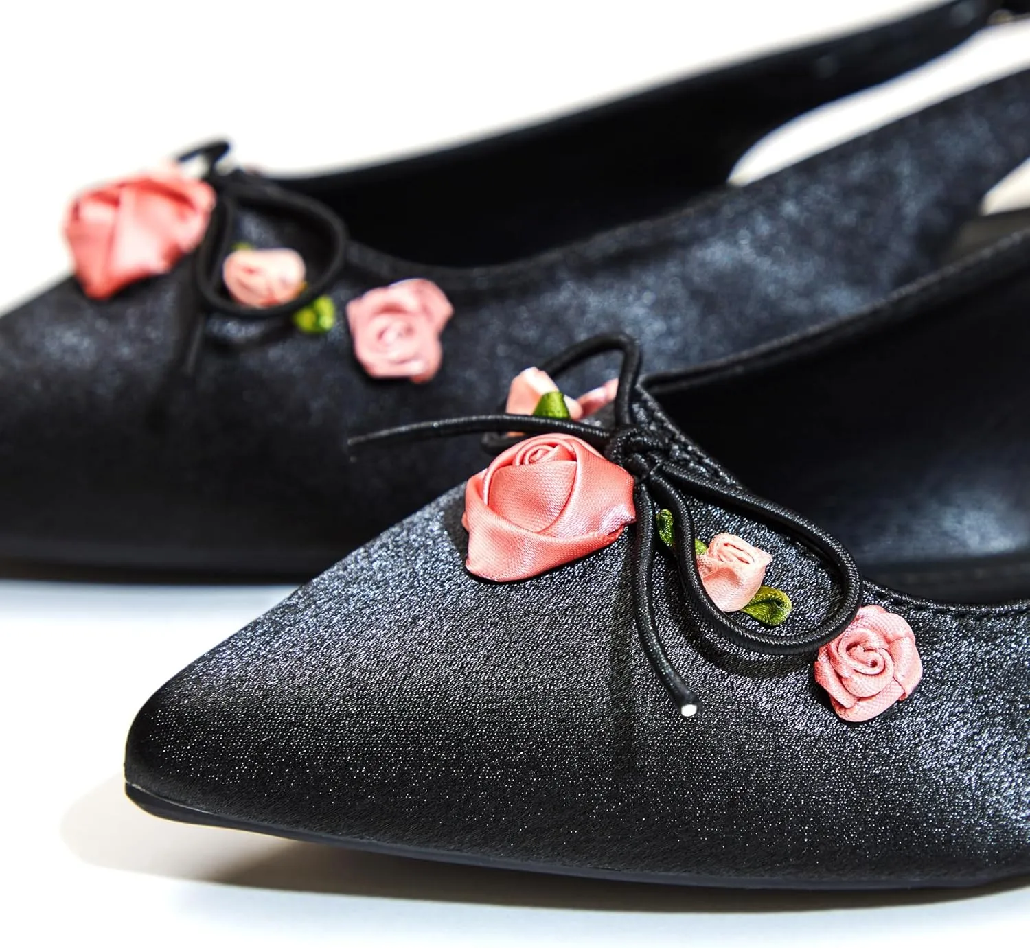 Slingback Flats;Closed Pointed Toe Flat Sandals;Floral Fashion Women Flats