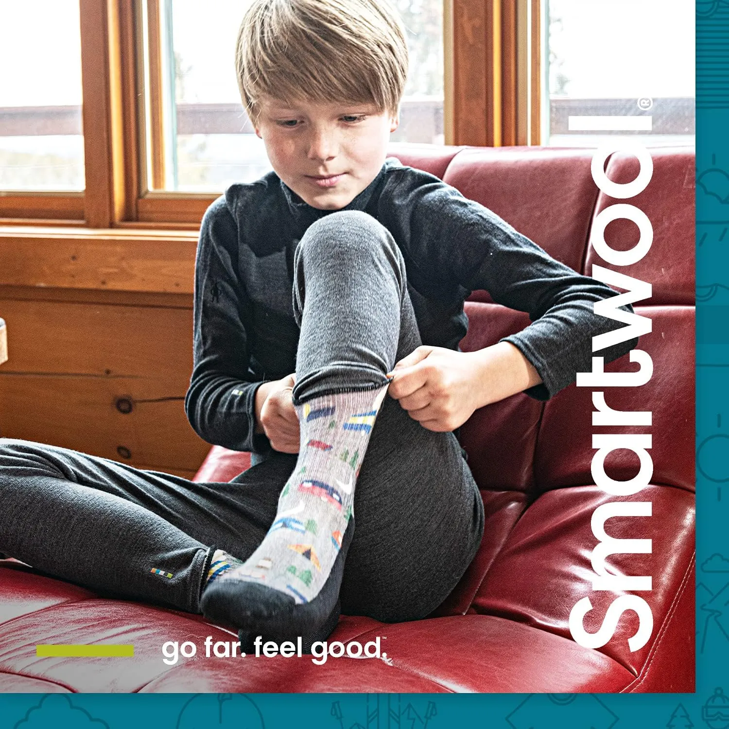 Smartwool Boys' Hike Full Cushion Margarita Crew Socks (Toddler/Little Big Kid)