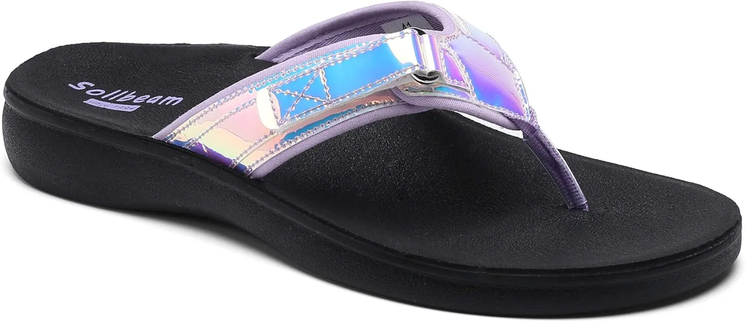 SOLLBEAM Womens Original Orthotic Comfort Thong Style Flip Flops Sandals With Arch Support Heel Cup