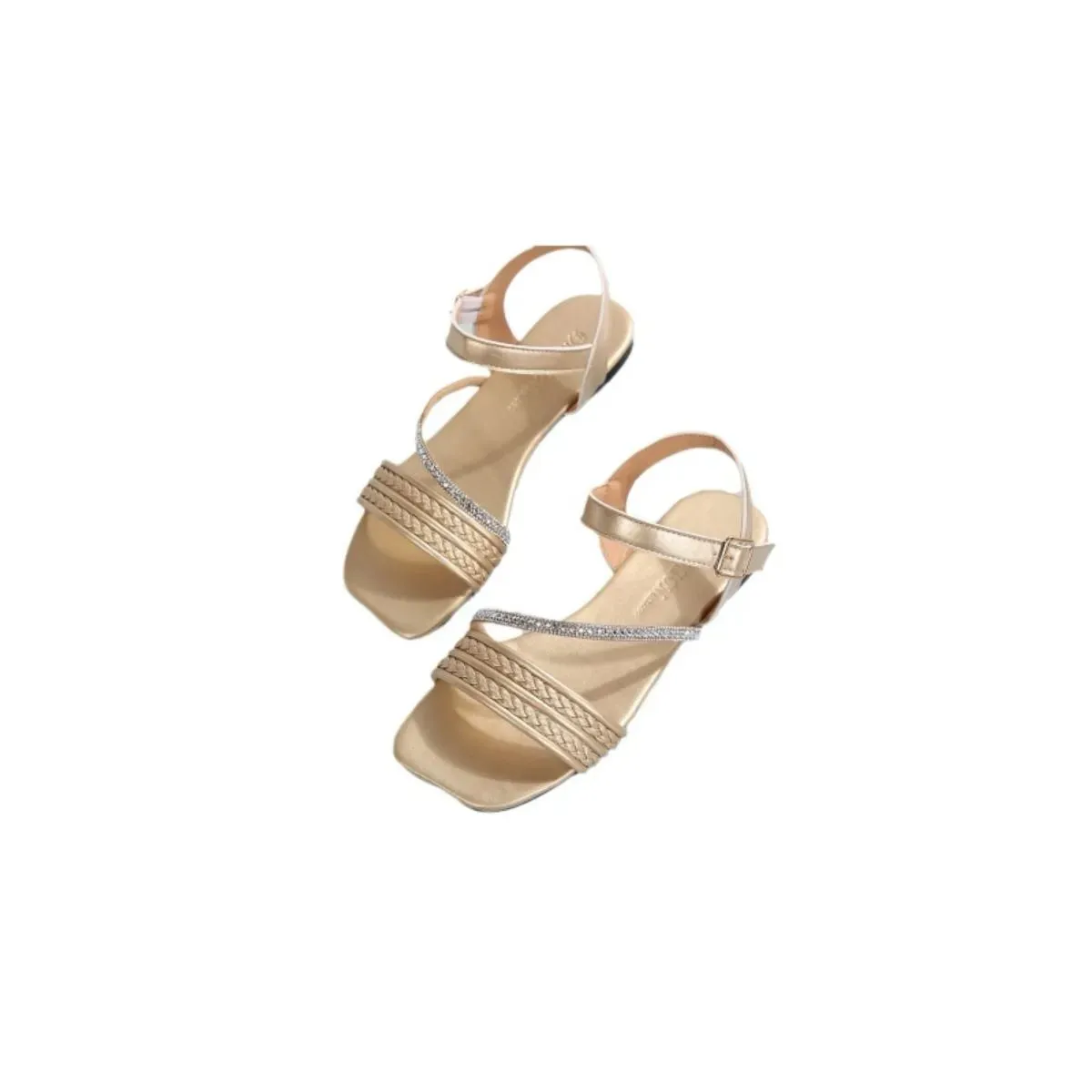 Square Open Toe Flats Sandals