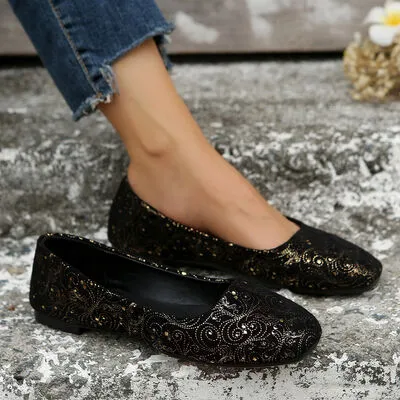 Square Toe Flat Slip-Ons
