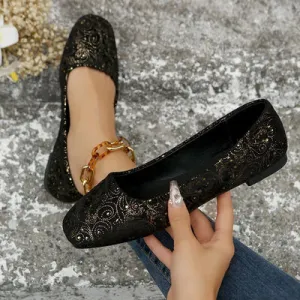 Square Toe Flat Slip-Ons