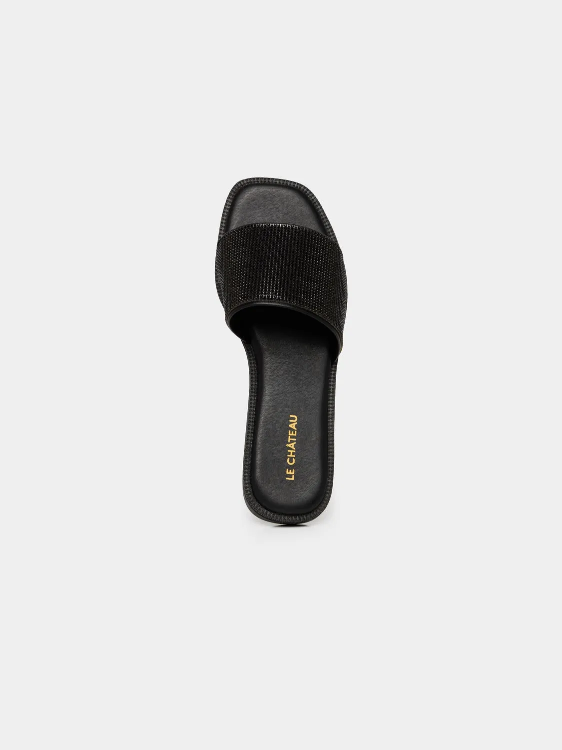 Square Toe Rhinestone Slide