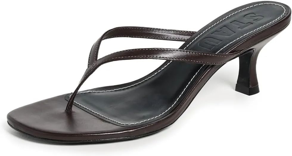 STAUD Women's Freja Thong Kitten Heel Sandals