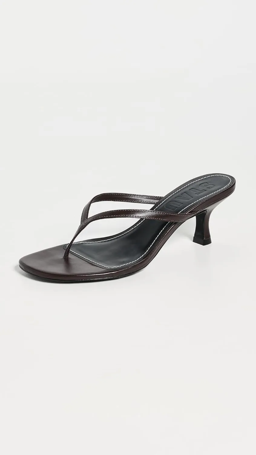 STAUD Women's Freja Thong Kitten Heel Sandals