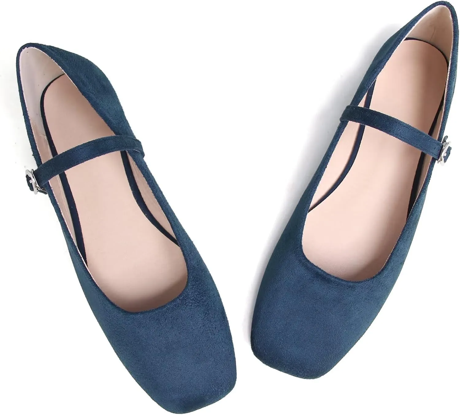 Stunner Womens Mary Jane Flats Round Toe Ballet Flats Stylish Leather Flats One Line Strap Slip On Flat Shoes
