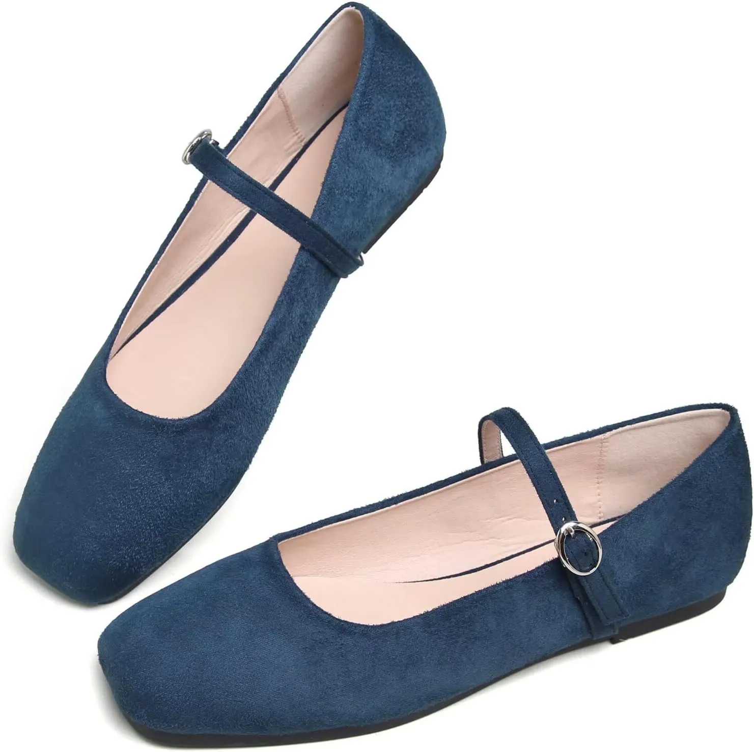 Stunner Womens Mary Jane Flats Round Toe Ballet Flats Stylish Leather Flats One Line Strap Slip On Flat Shoes